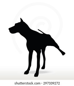 Vector Image - dog silhouette in leg raised pose isolated on white background 