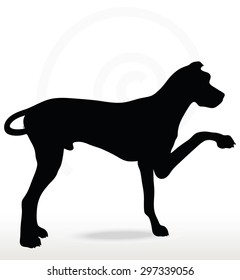 Vector Image - dog silhouette in shake hands pose isolated on white background 
