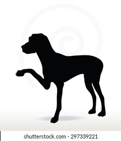 Vector Image - dog silhouette in shake hands pose isolated on white background 