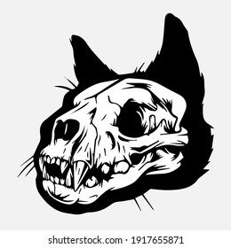 Vector Image Of A Dog Skull On A Gray Background