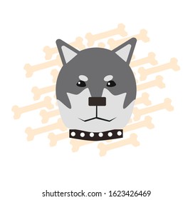 Vector image of a dog's face. Happy Puppy Day. Man's best friend. Breed of husky dog.