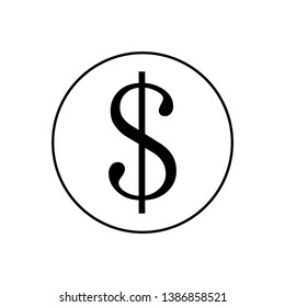 vector image of a dollar sign on a white background.