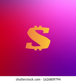 vector image of a dollar sign on a gradient  background.