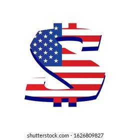 vector image of a dollar sign on a white background.