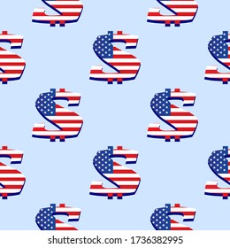 vector image of a dollar sign on a blue background. Vector dollar symbol pattern