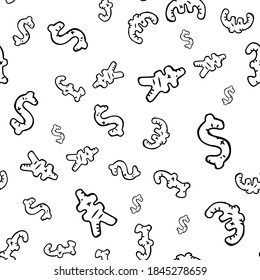 vector image of a dollar sign on a white  background. Vector dollar symbol pattern