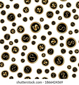 vector image of a dollar sign on a white  background. Vector dollar symbol pattern