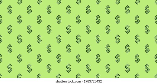imagen vectorial de un signo de dólar en un fondo verde. Patrón de símbolos de dólar vectorial