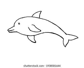 vector image of a dolphin on a white background. Free drawing