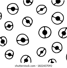Vector image of doodle circles pattern on transparent background
