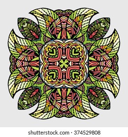 Vector Image Doodle, drawing the mandala.It can be used as a decorative design element for coloring books. Clothing for prints on