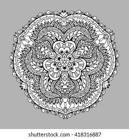 Vector Image Doodle, drawing  the mandala. It can be used as a decorative design element for coloring books. apply for printing
