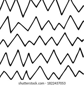 Vector image of doodle pattern broken lines on transparent background