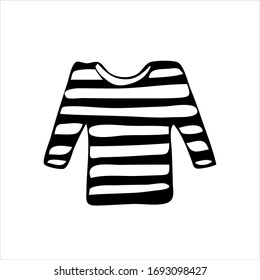 Vector image of a doodle in a doodle style, isolated on a fir background. For children's coloring, printing on clothes and covers of notebooks, sticker packs. Brings thoughts about the sea and boats.