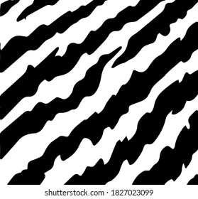 Vector image of doodle zebra pattern on transparent background