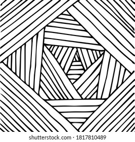 vector image of doodling pattern lines extending into depth hand-drawn on a transparent background