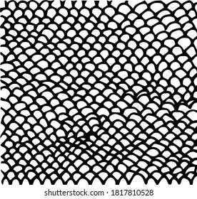 vector image of doodling pattern small scales hand-drawn on a transparent background