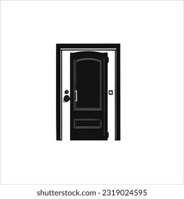 imagen vectorial de la puerta, color negro, fondo blanco.