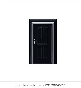 imagen vectorial de la puerta, color negro, fondo blanco.