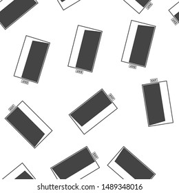 Vector image of a door with an inscription exit seamless pattern on a white background.