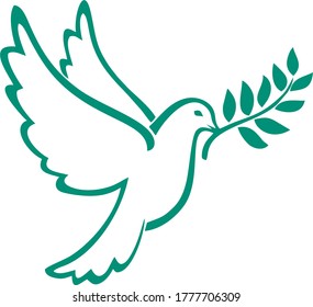 Vector image of a dove as a symbol of peace and fertility