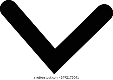 vector image of a downward arrow, The image represents the concept of downwards concepts in a commercial context. Used in various webs ,templates, mobile etc. Isolated on transparent background.