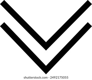 vector image of a downward arrow, The image represents the concept of downwards concepts in a commercial context. Used in various webs ,templates, mobile etc. Isolated on transparent background.