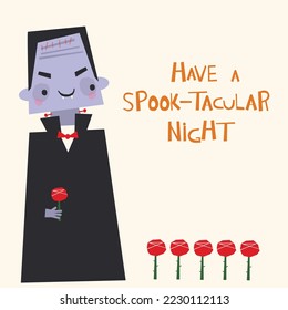 vector image of dracula in cartoon style.