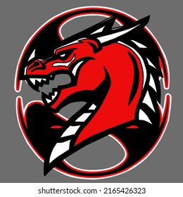 vector image with the dragon symbol logo, which looks simple, cool, creative, artsy, and elegant. It is suitable as a symbol of a brand or a product.
