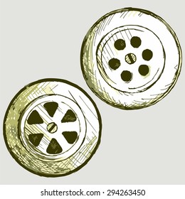 Vector image of the drain in the bathroom