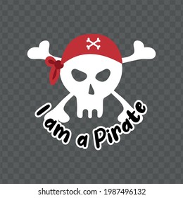 Vector image. Drawing of a child pirate. Image for children's decoration.