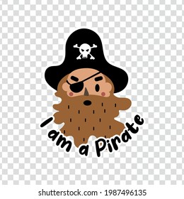 Vector image. Drawing of a child pirate. Image for children's decoration.