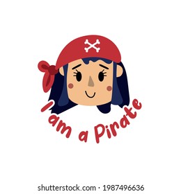 Vector image. Drawing of a child pirate. Image for children's decoration.