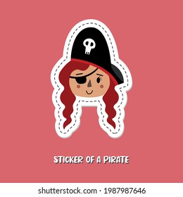 Vector image. Drawing of a child pirate. Image for children's decoration.