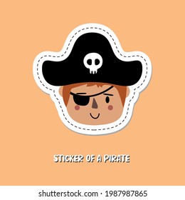 Vector image. Drawing of a child pirate. Image for children's decoration.