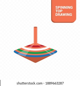 Vektorbild. Zeichnen des Spielzeugs eines Kindes. Bild eines farbigen Spinnen oben.