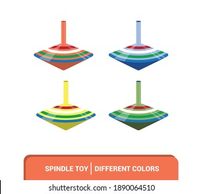 Vector image. Drawing of a child's toy. Image of a colored spinning top. Different colors.