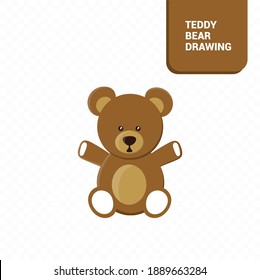 Vector image. Drawing of a cute teddy bear.