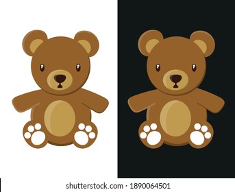 Vector image. Drawing of a cute teddy bear.