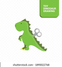 Vector image. Drawing of a dinosaur toy. Funny image for children.