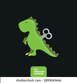 Vector image. Drawing of a dinosaur toy. Funny image for children.