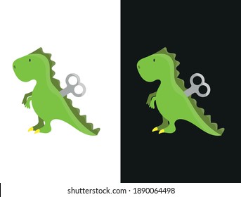 Vector image. Drawing of a dinosaur toy. Funny image for children.