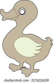 Vector image. Drawing of a duckling . Image of a duck for children.