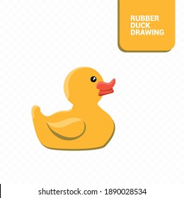 Vector image. Drawing of a duckling toy. Image of a rubber duck for children.