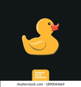 Vector image. Drawing of a duckling toy. Image of a rubber duck for children.