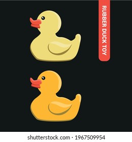 Vector image. Drawing of a duckling toy. Image of a rubber duck for children.