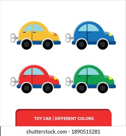 Vector image. Drawing of a toy car. Funny image for children.