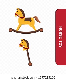 Vector image. Drawing of a toy of a rocking horse.