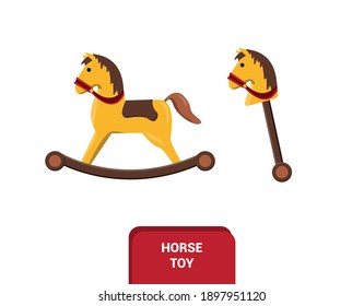 Vector image. Drawing of a toy of a rocking horse.