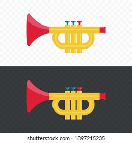 Vector image. Drawing of a toy trumpet.